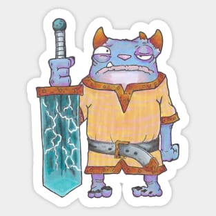 Froblin with large green lightning sword. Sticker
